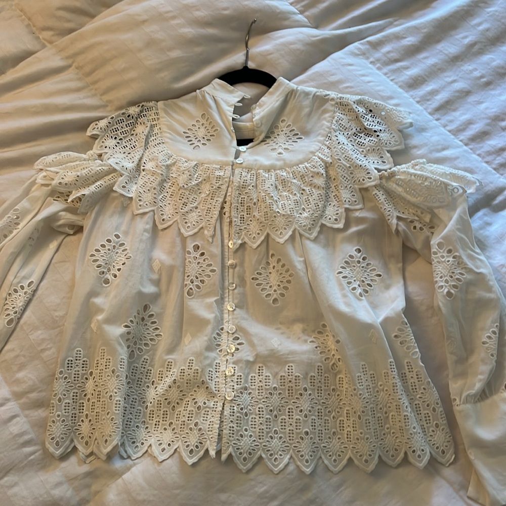 Sea New York, white, beautiful lace blouse with so much details - Picture 5 of 6